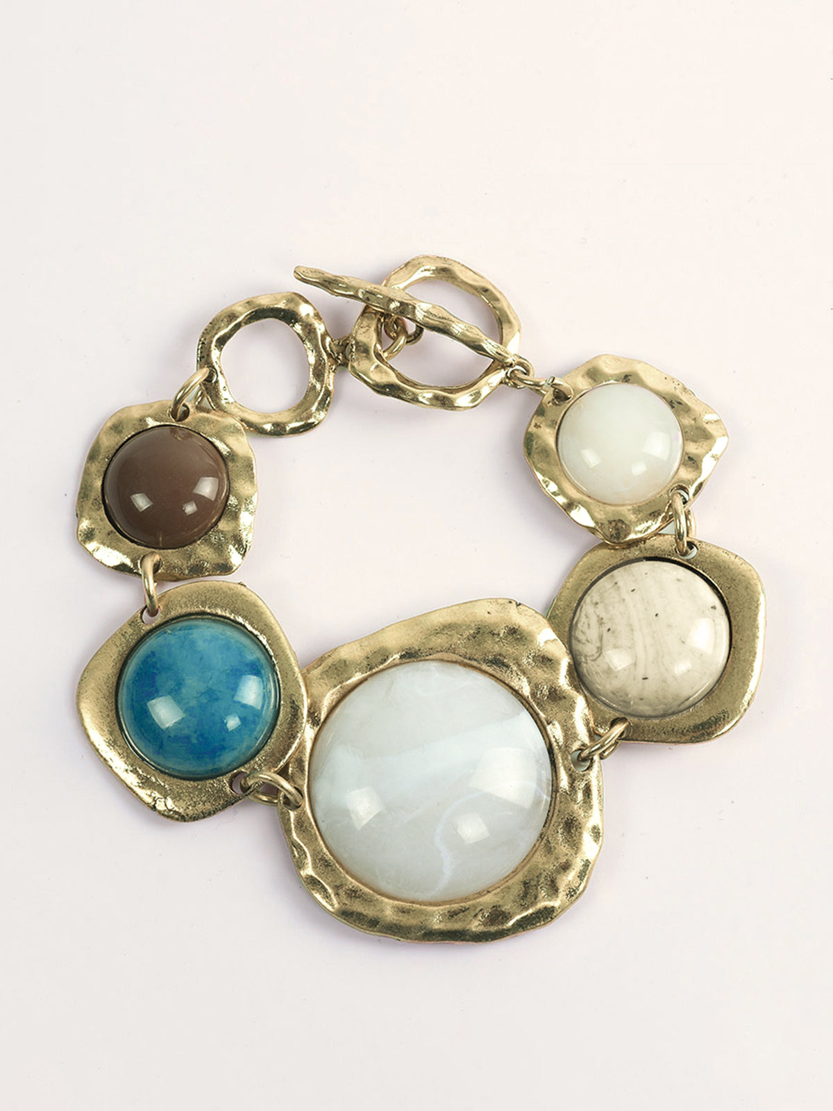 Statement Multi-Stone Golden Tone Bracelet