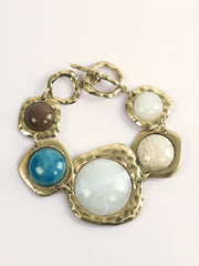 Statement Multi-Stone Golden Tone Bracelet