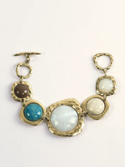 Statement Multi-Stone Golden Tone Bracelet