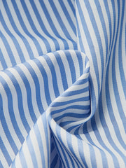 Striped Ruffle V-Neck Puff Sleeve Top