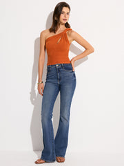 Asymmetrical Knit One-Shoulder Top