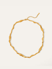 Golden Irregular Link Statement Necklace