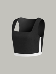 Contrast Trim Skirt Set