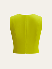 Sleeveless Crop Top With Metal Ring Detail