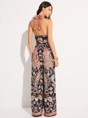 Paisley Print Halter Jumpsuit