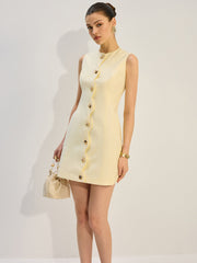 Button-Front Mini Dress