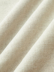 Linen Blend Cropped Blouse with Cross Wrap Detail