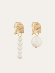Irregular Metal & Pearl Earrings