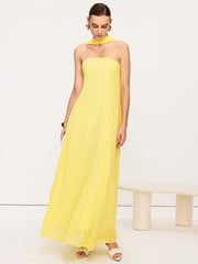 Halter Neck Chiffon Maxi Dress