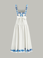 Bow Back Print Midi Dress