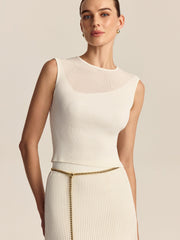 Ribbed Knit Sleeveless Top