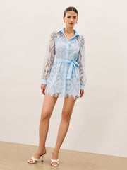 2 in 1 Sheer Lace Mini Dress