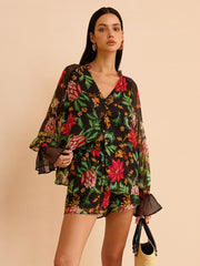 Chiffon Floral Print Blouse