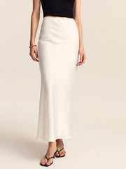 Satin Mermaid Midi Skirt
