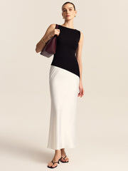 Satin Mermaid Midi Skirt