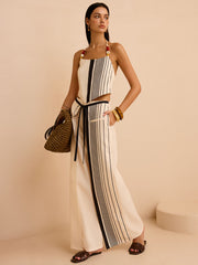 Striped Low-Waist Pants