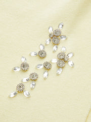 Off-Shoulder Knit Top with Crystal Embellishments