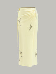 Wrap Skirt with Crystal Embellishments