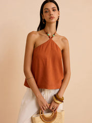 Linen & Cotton Halter Top