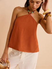 Linen & Cotton Halter Top