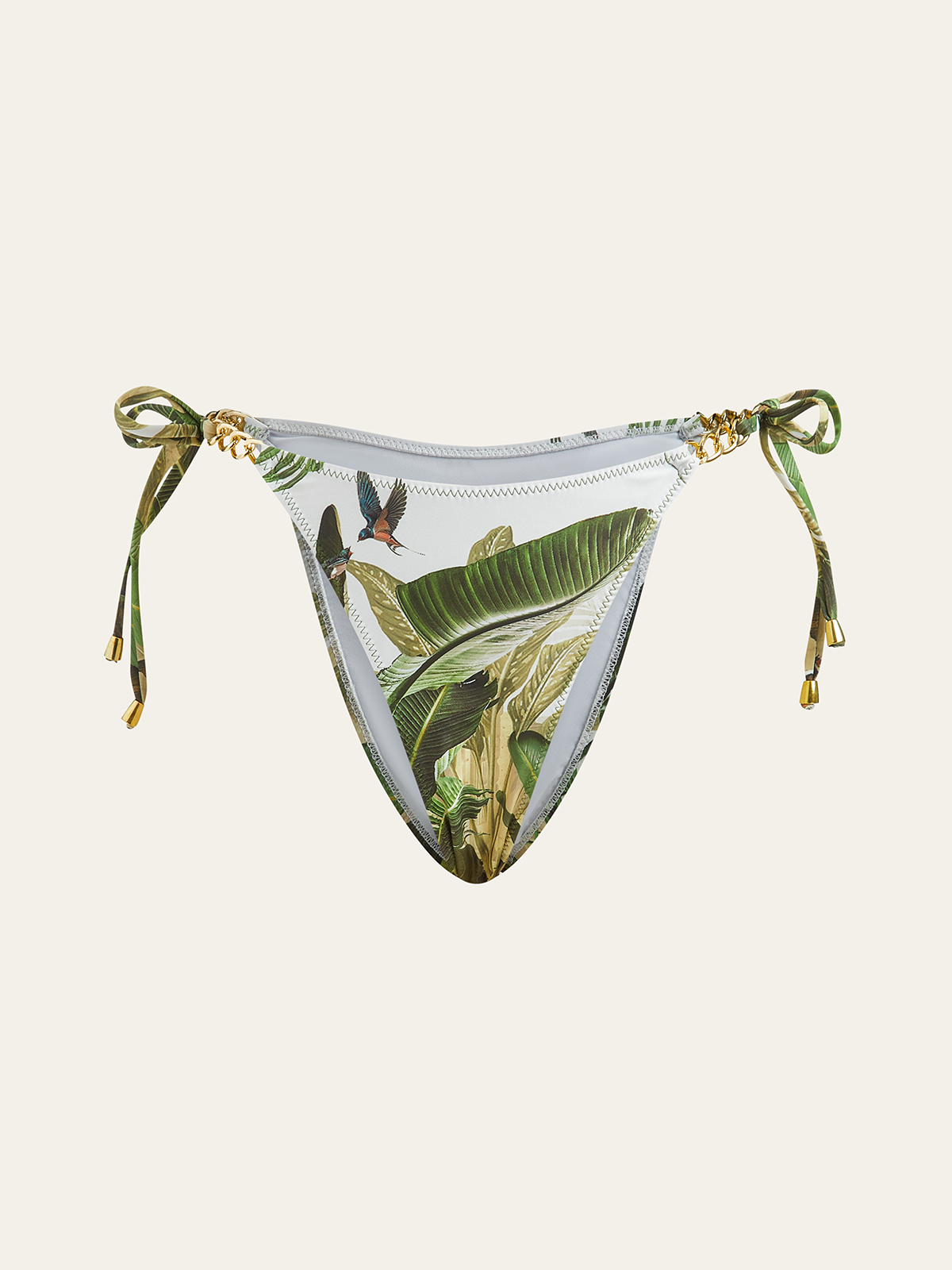 Print Chain Tie-Side Bikini Bottom