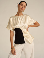 Asymmetric Color-Block Top