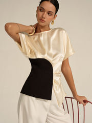 Asymmetric Color-Block Top