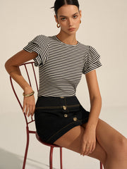 Striped Ribbed Top