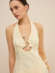 Halter Cut-Out Top and Shorts Set