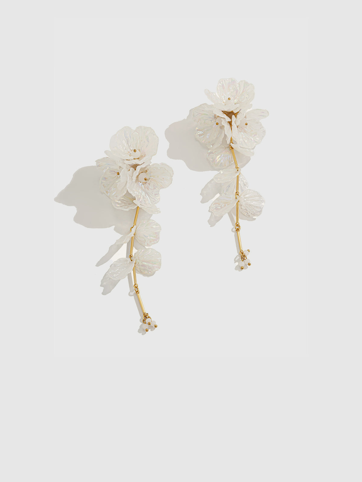 Floral Iridescent Drop Earrings