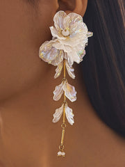 Floral Iridescent Drop Earrings