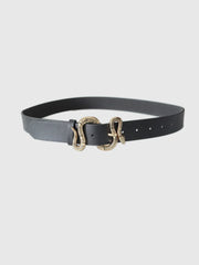 Snake Buckle Leather Belt