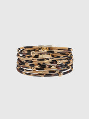 Leopard Printed Magnet Clasp Bracelet