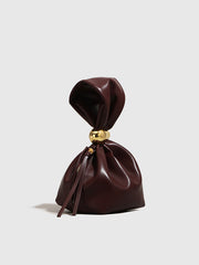 Simple Oval-Ring Drawstring Bucket Bag