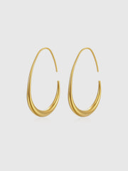 Golden Fluid Hoop Earrings