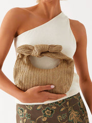 Knot Detail Straw Bag