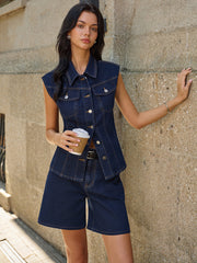Sleeveless Denim Vest