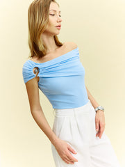 Off-Shoulder Top with Ring Detail