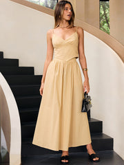 Backless Cami Top and Maxi Skirt Set