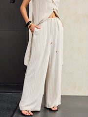 Striped Linen & Cotton Pants
