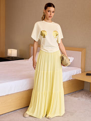 Semi-Sheer Tiered Maxi Skirt with Elastic Waist