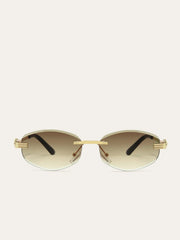 Golden Rimless Gradient Sunglasses