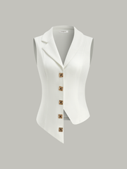 Asymmetrical Button-Front Vest
