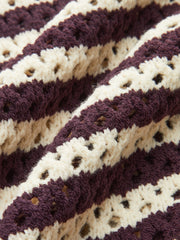 Striped Crochet Knit Cardigan