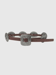 Vintage Concho Buckle Leather Belt