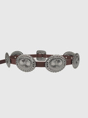 Vintage Concho Buckle Leather Belt