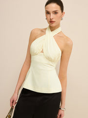 Cross-Over Halter Backless Tank Top