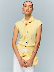 Button Knit Top with Convertible Styling Options