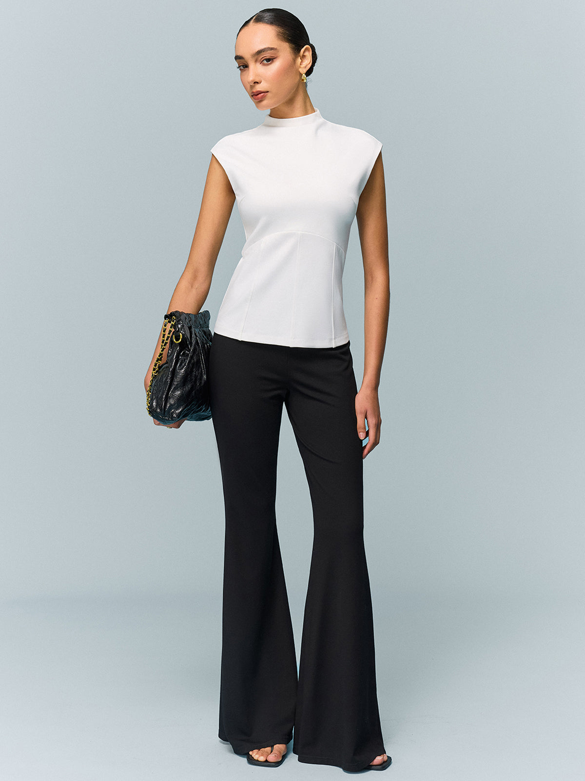 Mock Neck Corset Top