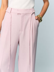 Mid-Waisted Wide-Leg Pants with Tie Detail
